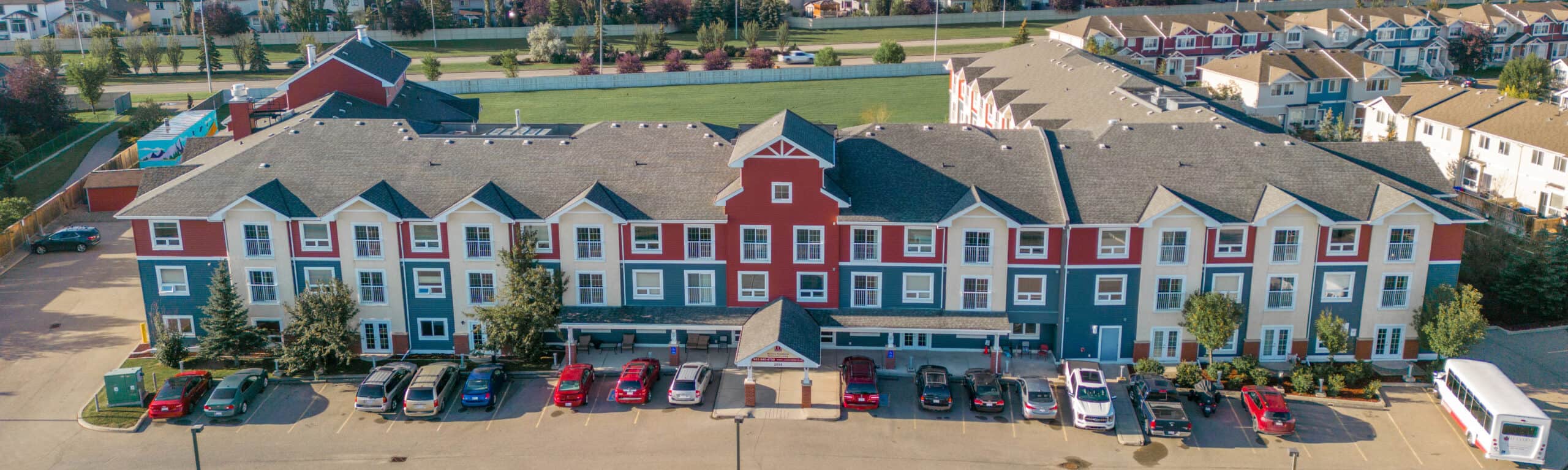 Colourful Apartment Complex in airdrie alberta by second generation exteriors